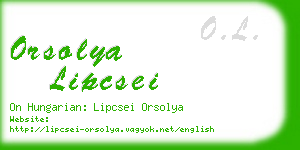 orsolya lipcsei business card